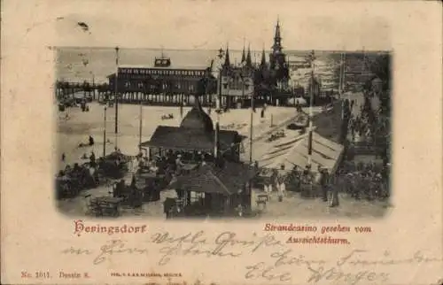 Ak Ostseebad Heringsdorf auf Usedom, Strandcasino, Blick vom Aussichtsturm