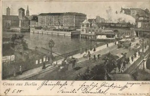 Ak Berlin Mitte, Jannowitzbrücke, Eisenbahn