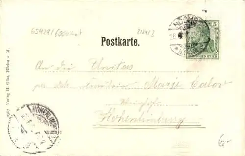 Präge Passepartout Ak Höchst Frankfurt am Main, Gesamtansicht