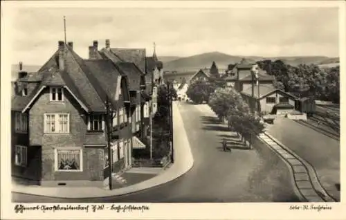 Ak Großbreitenbach in Thüringen, Bahnhofstraße, Bahnhof