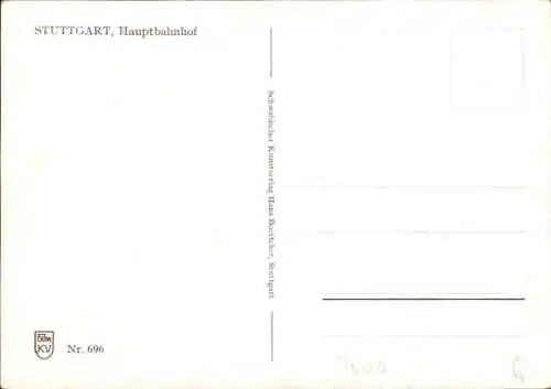 Ak Stuttgart in Baden Württemberg, Straßenbahn vor dem Hauptbahnhof