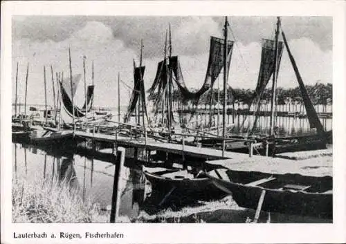 Ak Lauterbach Putbus auf der Insel Rügen, Fischerhafen