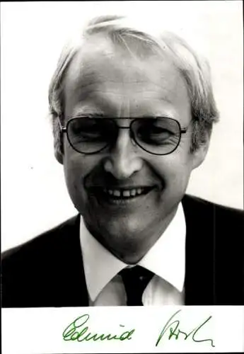 Ak Politiker Edmund Stoiber, Ministerpräsident des Freistaates Bayern, Portrait, Autogramm