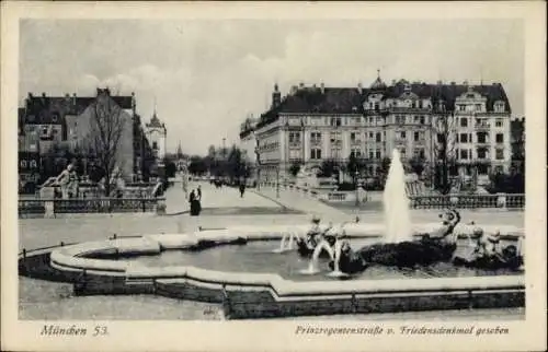 Ak München, Prinzregentenstraße, Blick vom Friedensdenkmal