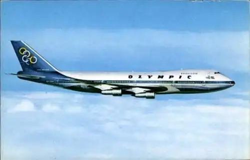 Ak Griechisches Passagierflugzeug, Olympic Airways, Boeing 747 200 B, Jumbo Jet