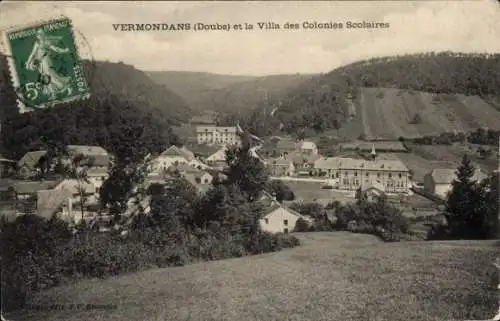Ak Vermondans Doubs, Gesamtansicht, Villa des Colonies Scolaires