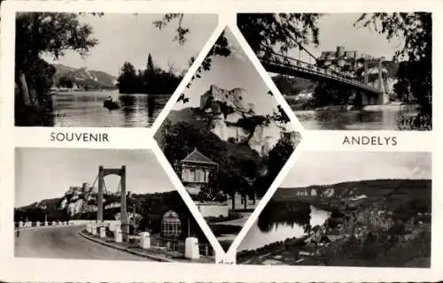 Ak Les Andelys Eure, Brücke, Panorama