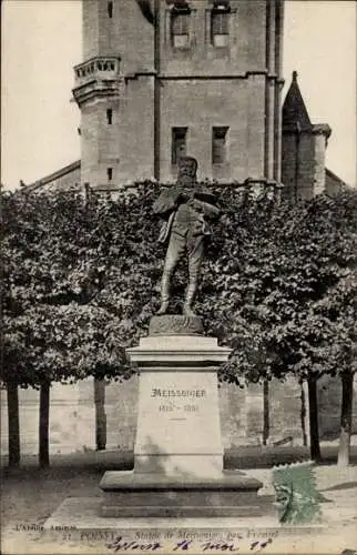 Ak Poissy Yvelines, Statue de Meissonier