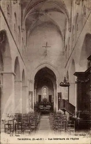 Ak Thiverval Grignon Yvelines, Eglise, Interieur