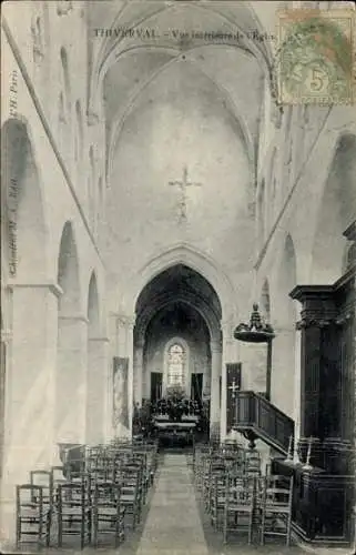 Ak Thiverval Grignon Yvelines, Eglise, Interieur