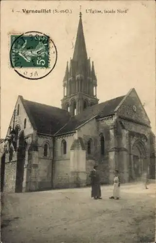 Ak Vernouillet Yvelines, Eglise, facade Nord