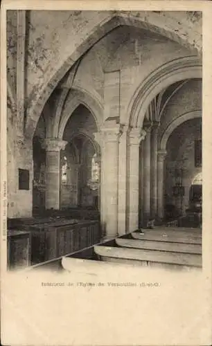 Ak Vernouillet Yvelines, Eglise, Interieur