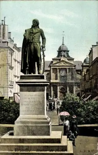 Ak Versailles Yvelines, Statue de Hoche