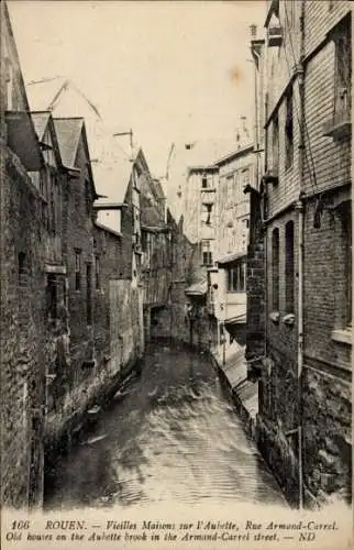 Ak Rouen Seine Maritime, Vieilles Maisons sur l'Aubette, Rue Armand-Carrel