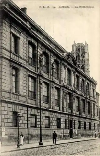 Ak Rouen Seine Maritime, La Bibliotheque