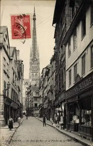 Ak Rouen Seine Maritime, La Rue du Bac, Pleche de la Cathedrale