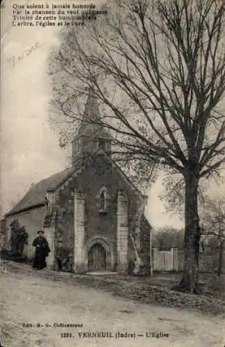 Ak Verneuil sur Igneraie Indre, Kirche