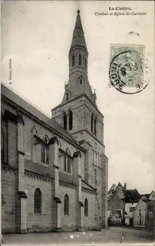 Ak La Châtre Indre, Clocher, Eglise St-Germain