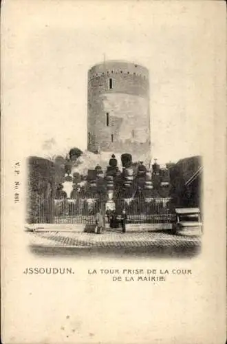 Ak Issoudun Indre, La Tour prise de la Cour de la Mairie