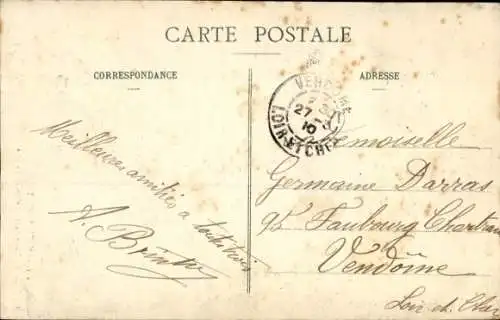 Ak Châteauroux Indre, Bas-Relief du Monument, La Petite Fadette