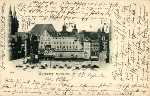 Ak Nürnberg in Mittelfranken, Marktplatz