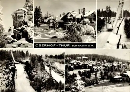 Ak Oberhof im Thüringer Wald, Winteransichten, Sprungschanze