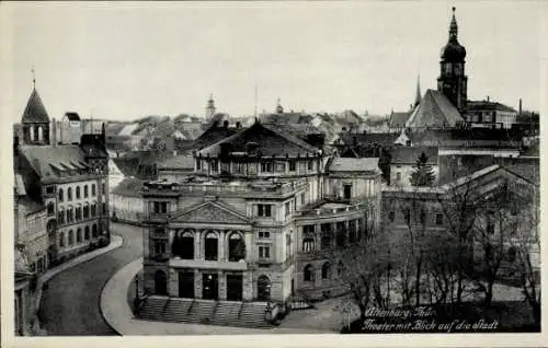 Ak Altenburg in Thüringen, Theater mit Blick auf die Stadt