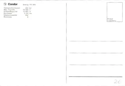 Ak Deutsches Passagierflugzeug, Condor, Boeing B 757 300