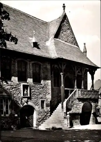 Ak Goslar am Harz, Rathaus, Freitreppe