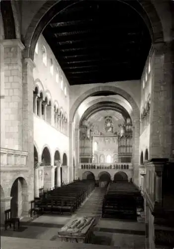 Ak Gernrode Quedlinburg im Harz, Stiftskirche, Innenraum