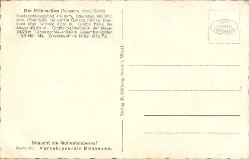 Ak Möhnesee in Westfalen, Möhnetalsperre