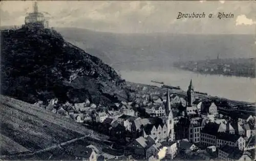 Ak Braubach am Rhein, Marksburg, Panorama