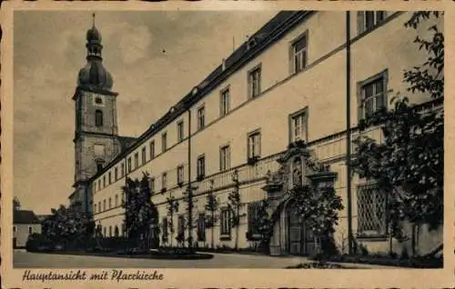 Ak Michelfeld Auerbach in der Oberpfalz Bayern, Hauptansicht, Pfarrkirche, Taubstummenanstalt