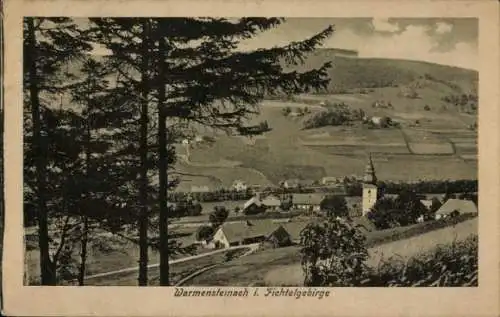 Ak Warmensteinach Oberfranken Bayern, Fichtelgebirge, Teilansicht, Kirchturm