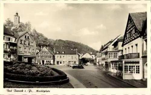 Ak Bad Berneck im Fichtelgebirge Bayern, Marktplatz, Turm