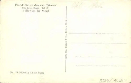 Ak Alf an der Mosel, Bullay, Panorama