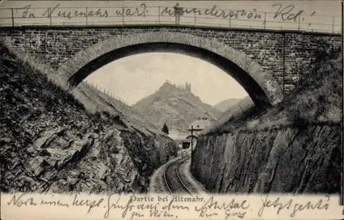 Ak Altenahr im Ahrtal, Brücke, Bahnstrecke