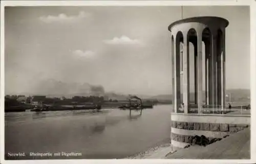 Ak Neuwied am Rhein, Pegelturm