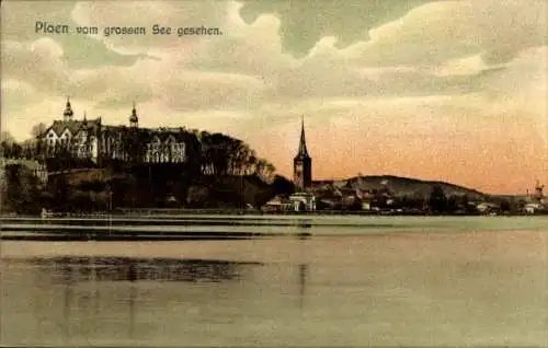 Ak Plön am See Holstein, Blick vom großen See