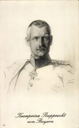 Künstler Ak Kronprinz Rupprecht von Bayern, Portrait, Uniform