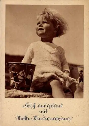 Ak Frisch und gesund mit Nestle Kindernahrung, Reklame, Kinderportrait