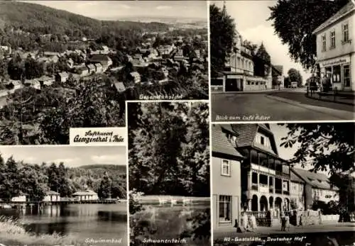 Ak Georgenthal Thüringer Wald, Café Adler, Deutscher Hof