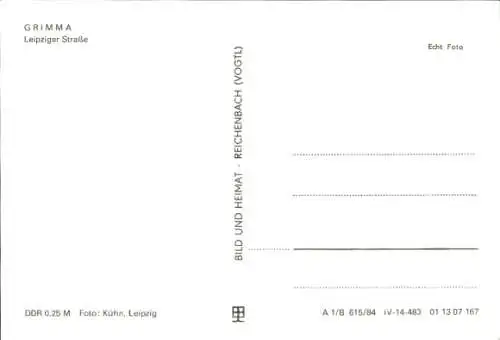 Ak Grimma in Sachsen, Leipziger Straße, Kreuzung, Kirchtürme