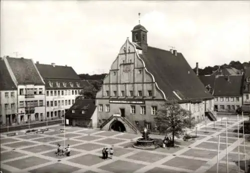 Ak Grimma in Sachsen, Rathaus, Brunnen