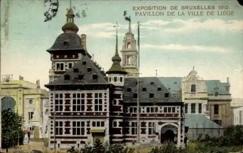 Ak Brüssel Brüssel, Ausstellung 1910, Pavillon der Stadt Lüttich