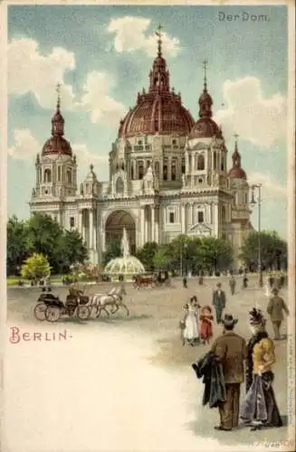 Litho Berlin Mitte, Dom, Pferdekutschen