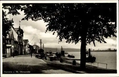 Ak Nierstein am Rhein, Uferansicht