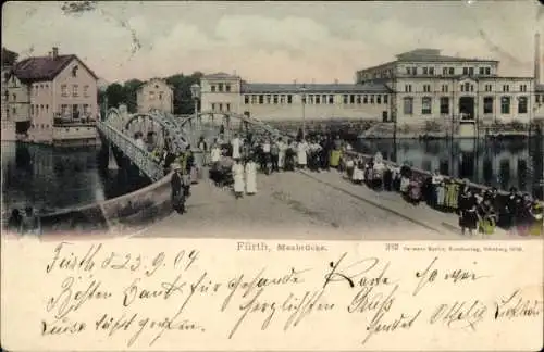 Ak Fürth in Mittelfranken Bayern, Maxbrücke, Kinder