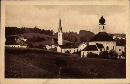 Ak Reischach in Oberbayern, Ortsansicht, Kirche