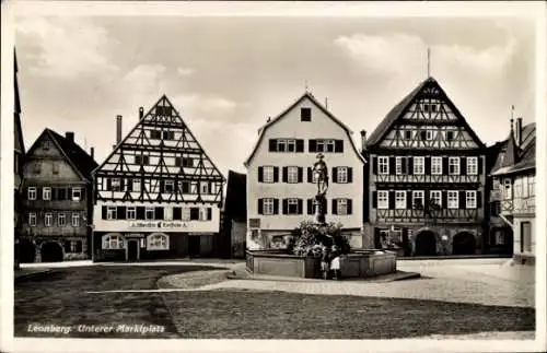 Ak Leonberg in Württemberg, Unterer Marktplatz